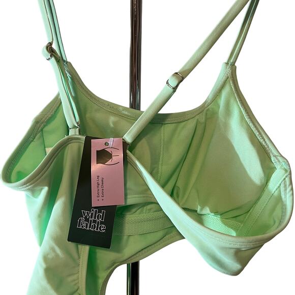 Wild Fable Women's Light Green Cut Out One Piece Swimsuit - Size XXS - NWT - Picture 6 of 8